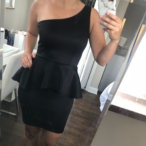 One Shoulder Peplum Party Dress